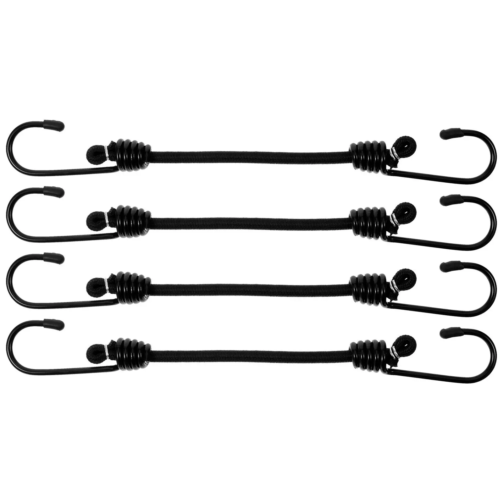 

4 Pcs Cargo Binding Belt Bungee Straps with Carabiner Hooks Luggage Elastic Fastening Cord Heavy Duty