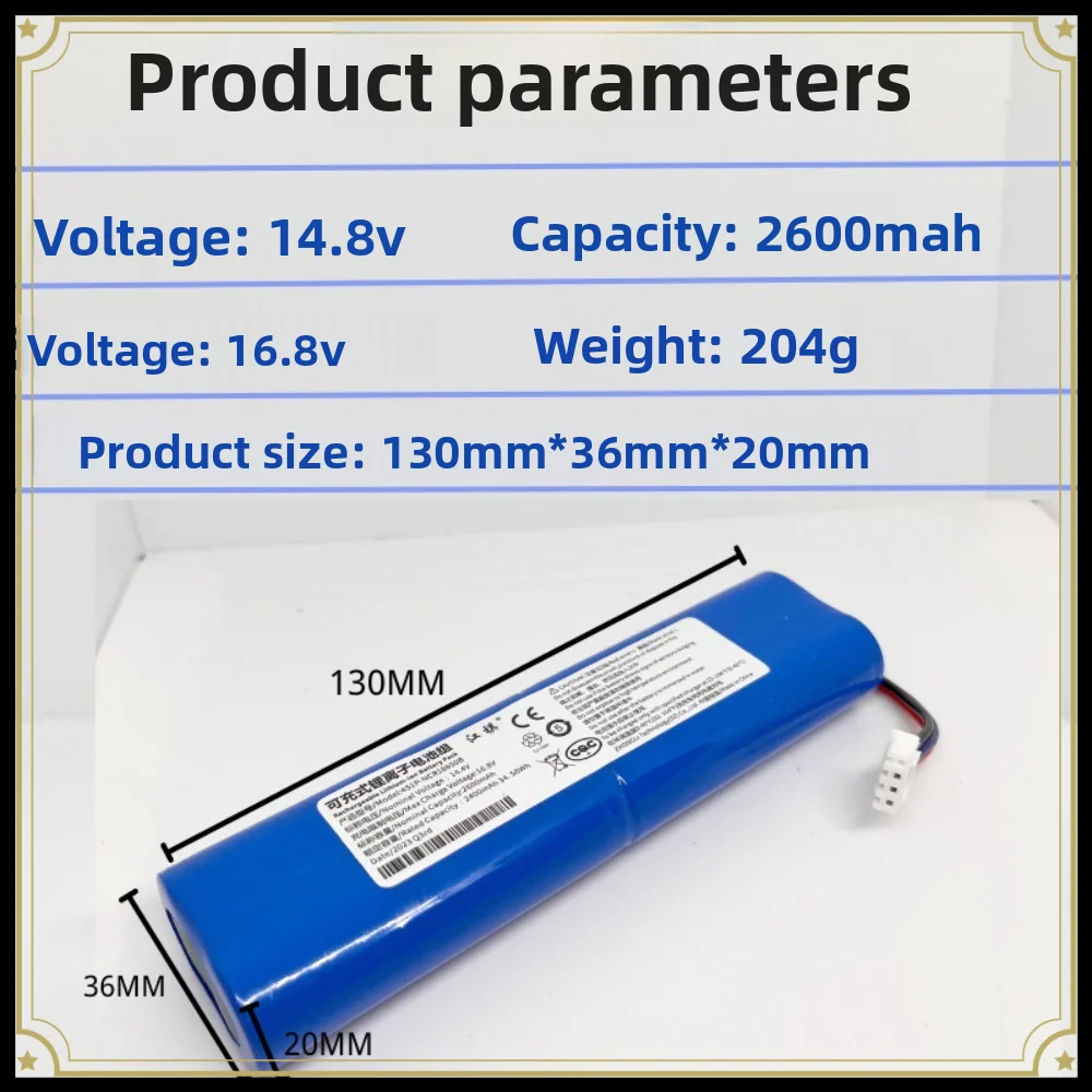 14.8V 2600mAh Rechargeable Battery for Ecovacs Deebot T5 Fun Neo Plus, N5 Hero Go Power, T8 N8 N8PRO Robotic Vacuum Cleaner