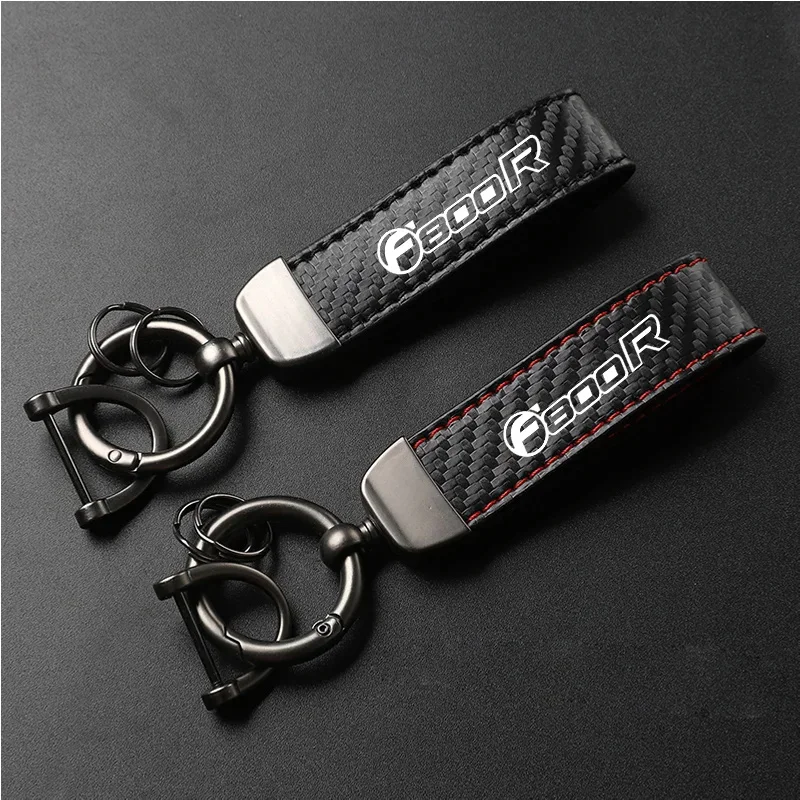 1PCS Motorcycle PU Leather Carbon Fiber Pattern Keychain Accessories For BMW Motorcycle F800R F900 R XR F900XR F900R