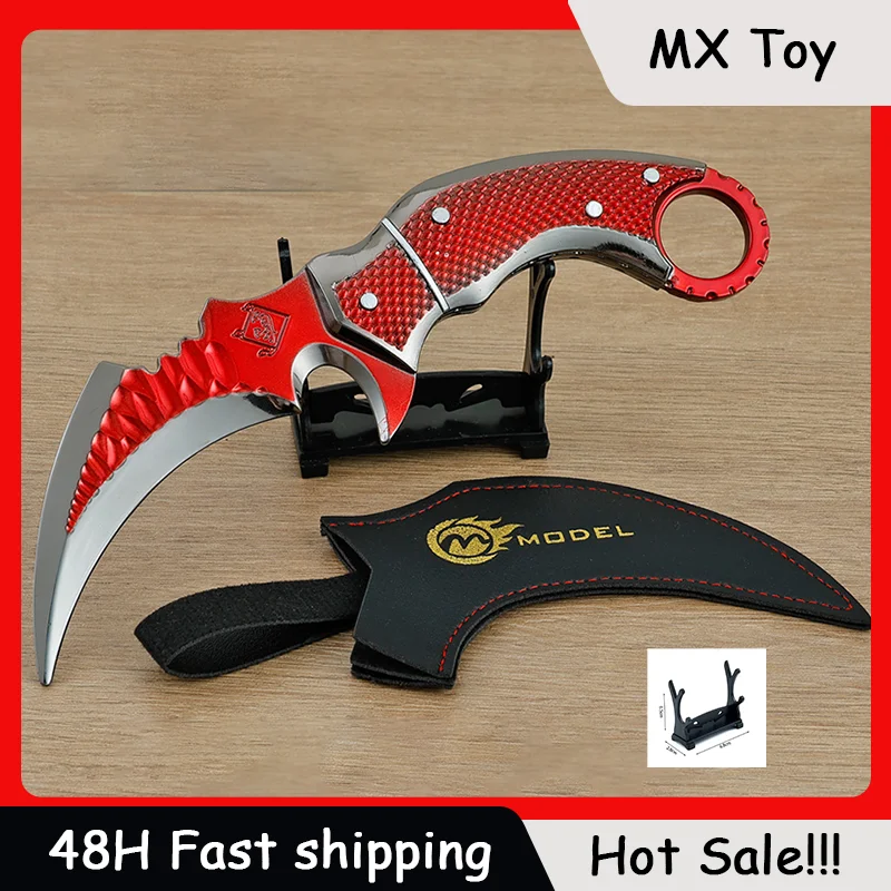 22cm Delta Force Figure Game Karambit Sword Model Red Owl Claw Knife Toy with A Case Desktop Ornament Gifts Collections