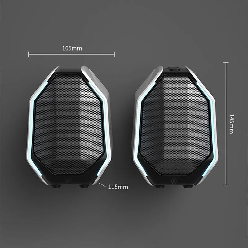 مكبرات صوت للكمبيوتر 24/36 وات 5.3 صوت بلوتوث لاسلكي للألعاب 3 بوصة مكبرات صوت كاملة المدى مع LED AUX/USB لإعداد ألعاب الكمبيوتر #6
