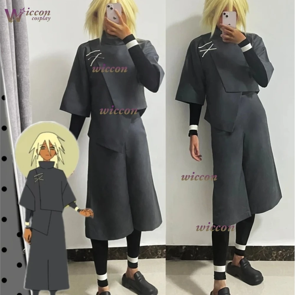 Uniform Memory Management Bureau False Memory Burning Lamp Cosplay Costume Yellow Wig Buddhist Robe Men Halloween Comic Con