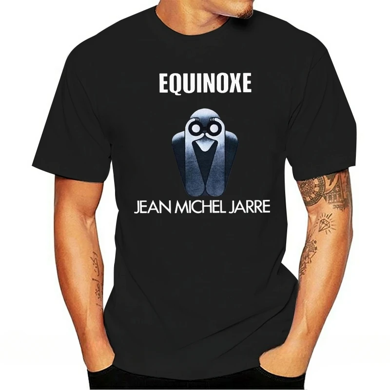 Camiseta de algodão masculino manga curta O Neck Design, equinócio Jean Michel Jarre, parte 5 faixas, novo design de verão