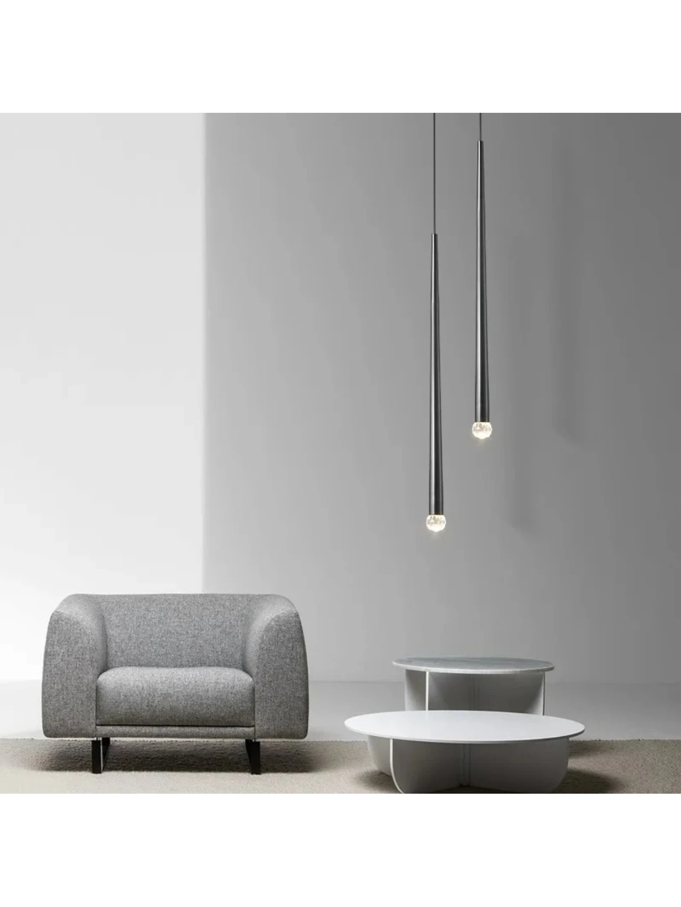 Luxury Bedroom Features  Water Drop Pendant Lamp at the Bedside And Creative Individual Nordic Simple Modern All Copper Light