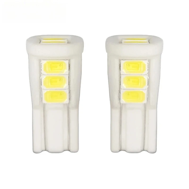 100 قطعة w5w led T10 السيراميك 8 SMD 5630 LED 194 168 501 إسفين الجانب لوحة ترخيص ضوء مصباح إسفين وقوف السيارات ضوء أبيض DC12V