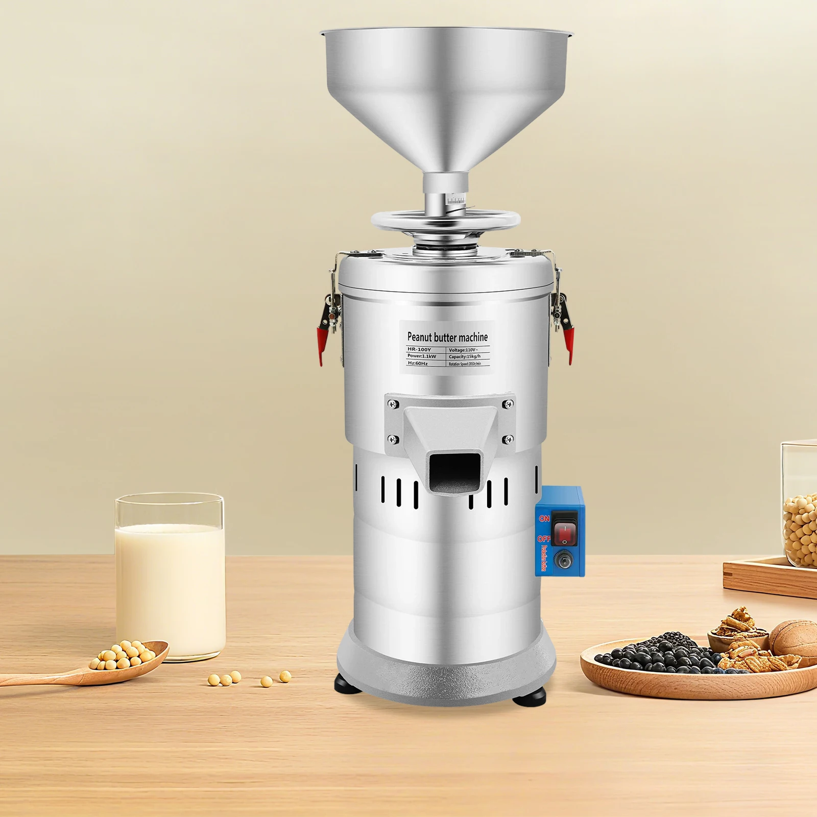 

Машина для арахисового масла коммерческого класса мощностью 1100 Вт, мельница из нержавеющей стали 33 фунта/ч для домашнего и делового использования