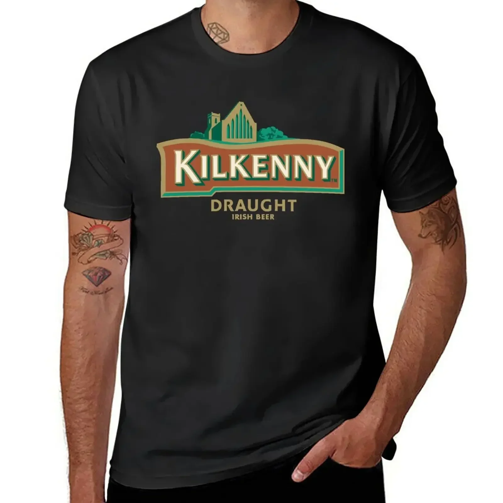 kilkenny Draught Beer T-Shirt graphics vintage anime clothes workout shirts for men heavyweight fashion Round Neck manga style