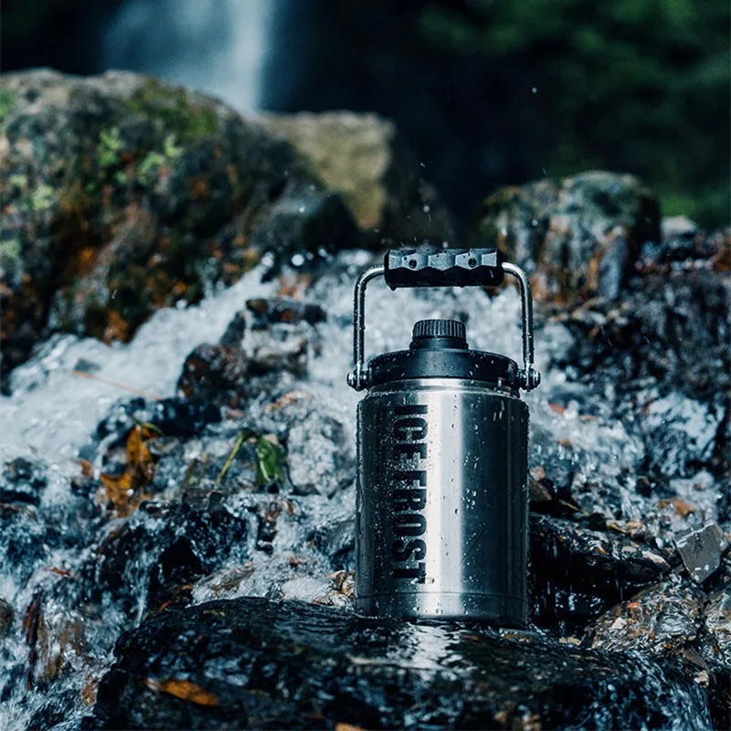 

Изолированное ведро для льда из нержавеющей стали Goout Springhill с крышкой, ведро для льда 1,9 л, двойные изолированные бутылки для воды для кемпинга на открытом воздухе