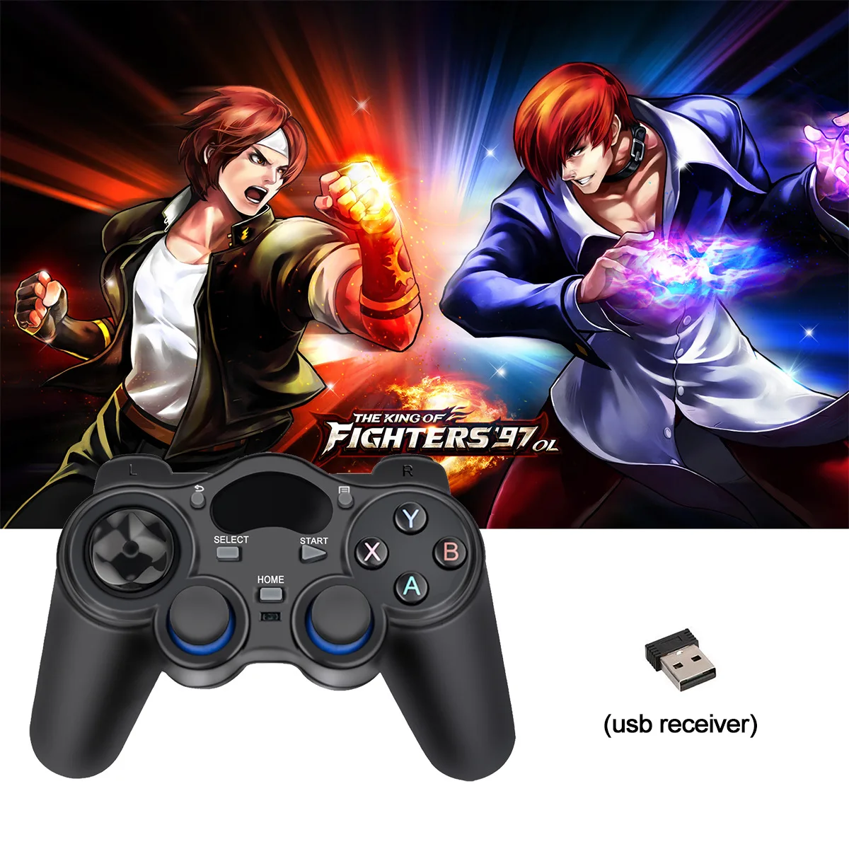 จอยสติ๊กเกมแพดไร้สาย2.4G พร้อมตัวแปลง OTG ตัวควบคุมเกมสำหรับพีซีแล็ปท็อป PS3แอนดรอยด์ทีวีกริปราสเบอร์รี่ Pi 4 Retropie