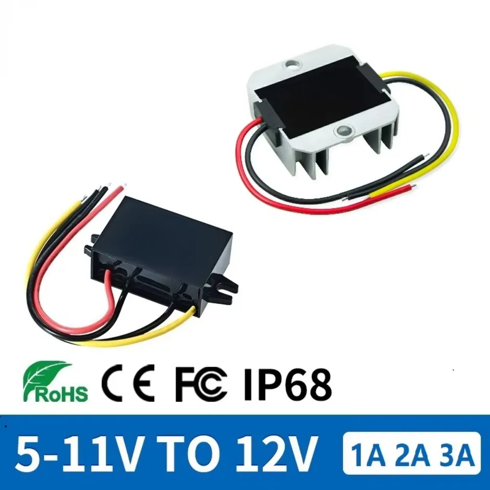 

11V 10V 8V 9V 7V 6V 5V to 12V 3A 2A 1A Step Up DC DC Power Converter Boost Voltage Regulator Power Supply for Trucks Golf Carts