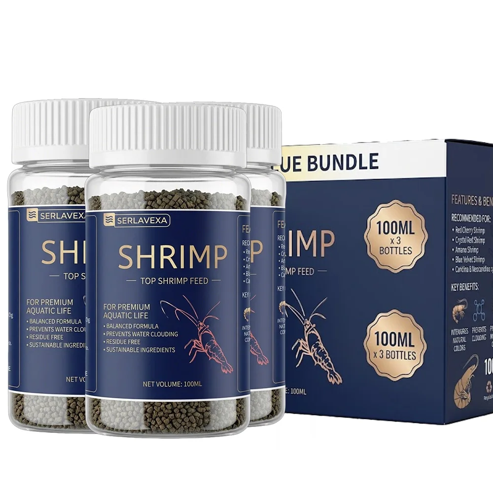 Alimento para Camarones 100ml - Dieta Acuática Premium para Camarones Enanos, Cherry y Amano - Nutrición Equilibrada, Sin Residuos, Agua Clara