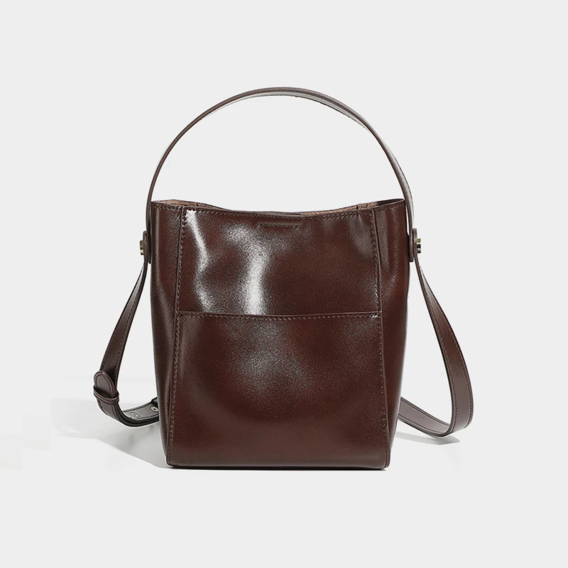 

Hifashion винтажные сумки-ведра из натуральной кожи для женщин 2024, роскошные дизайнерские простые сумки-тоут, рабочие женские сумки через плечо