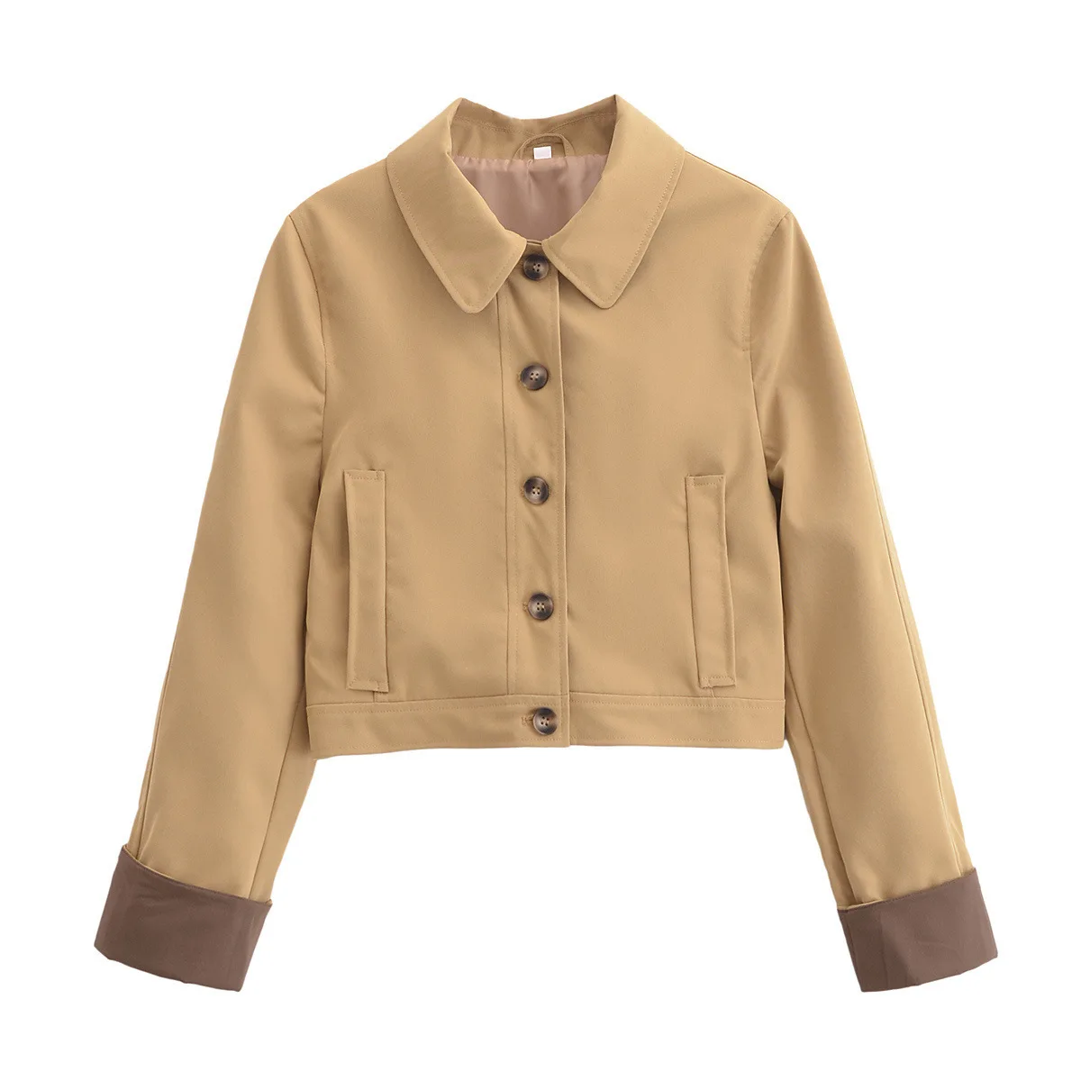 

Women's Short Length Long Sleeve Turn-down Collar Coat Single Button European Style Autumn Fashion Outerwear A711324