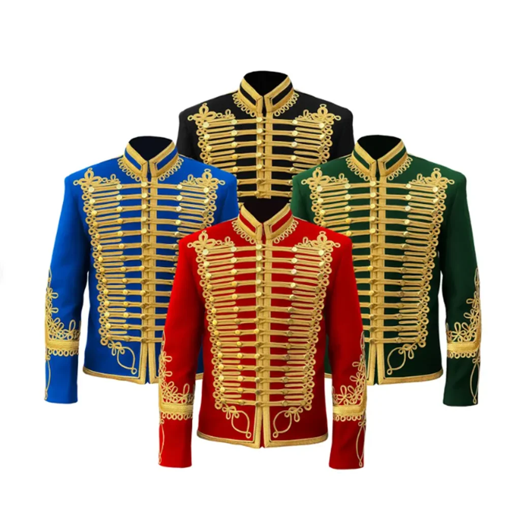 

Historical Victorian Men's Gothic Steampunk Military Hussar Jacket Napoleonic Wars Uniform Regiment Dolman Tunic Jacket Coat