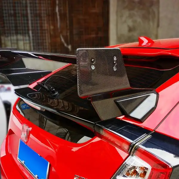 مناسبة لهوندا 10th الجيل سيفيك FK7 FK8 ألياف الكربون الذيل تعديل موجين غير محدود سبويلر ثابت الرياح الجناح