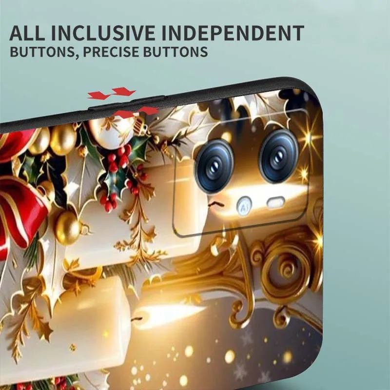 نمط عيد الميلاد ل ممن لهم رينو 5 6 7 A96 A40 A58 Realme GT A74 A78 Neo2 A74 A78 البحث X5 X3 X7 X8 غطاء أسود