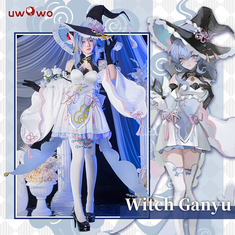 

2025 Witchh Ganyu Косплей UWOWO Genshin Impact Fanart Ganyu Little Witchh Косплей Костюм Канавальные наряды на Хэллоуин