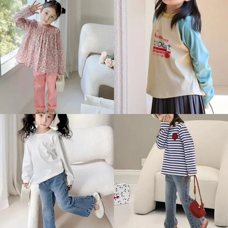 some in stock 2024 BP Autumn Baby Girls Shirts Print Floral Shirts Baby Girls Winter Shirts Toddler Girl Clothes