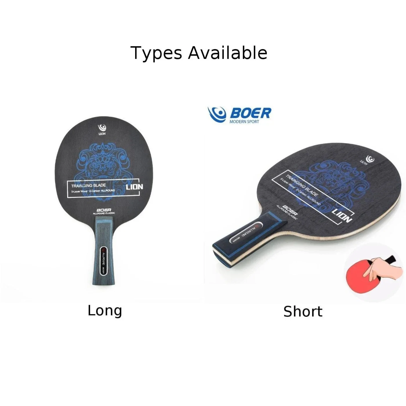 Table Tennis Racket Bottom Plate 7 Ply Short/long Handle Horizontal/vertical Grip For Ping-pong Paddle Blade  Accessories