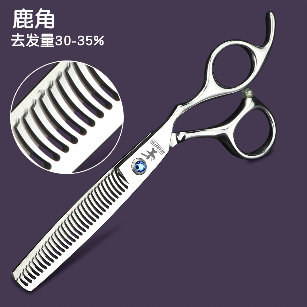 XUANFENG bull Screw Barber Cutting and Thinning Scissors 6-inch Japanese 440C Steel Hair Scissors