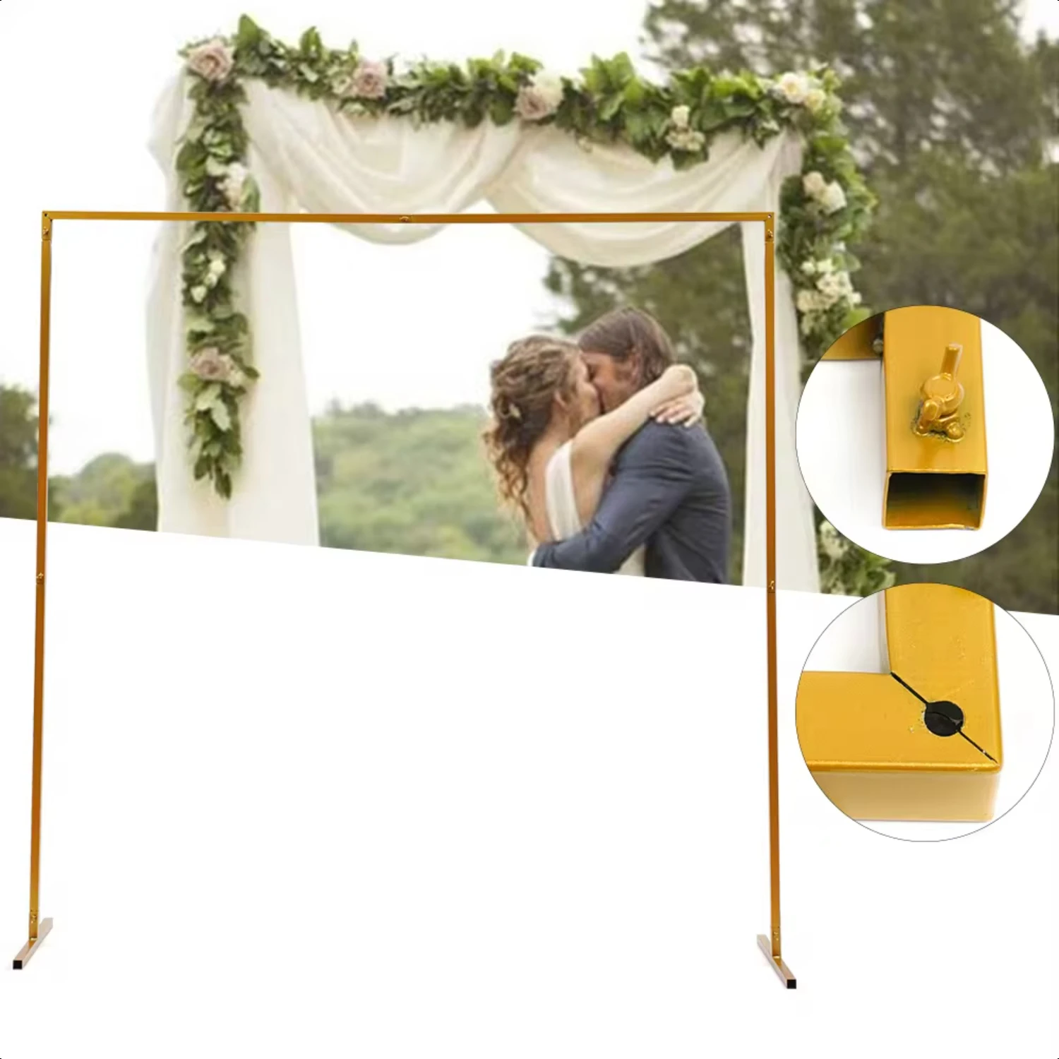 

Wedding Arches Ceremony Rectangular Balloon Arch Stand Kit Metal Wedding Arch Backdrop Stand Wedding Party Graduation