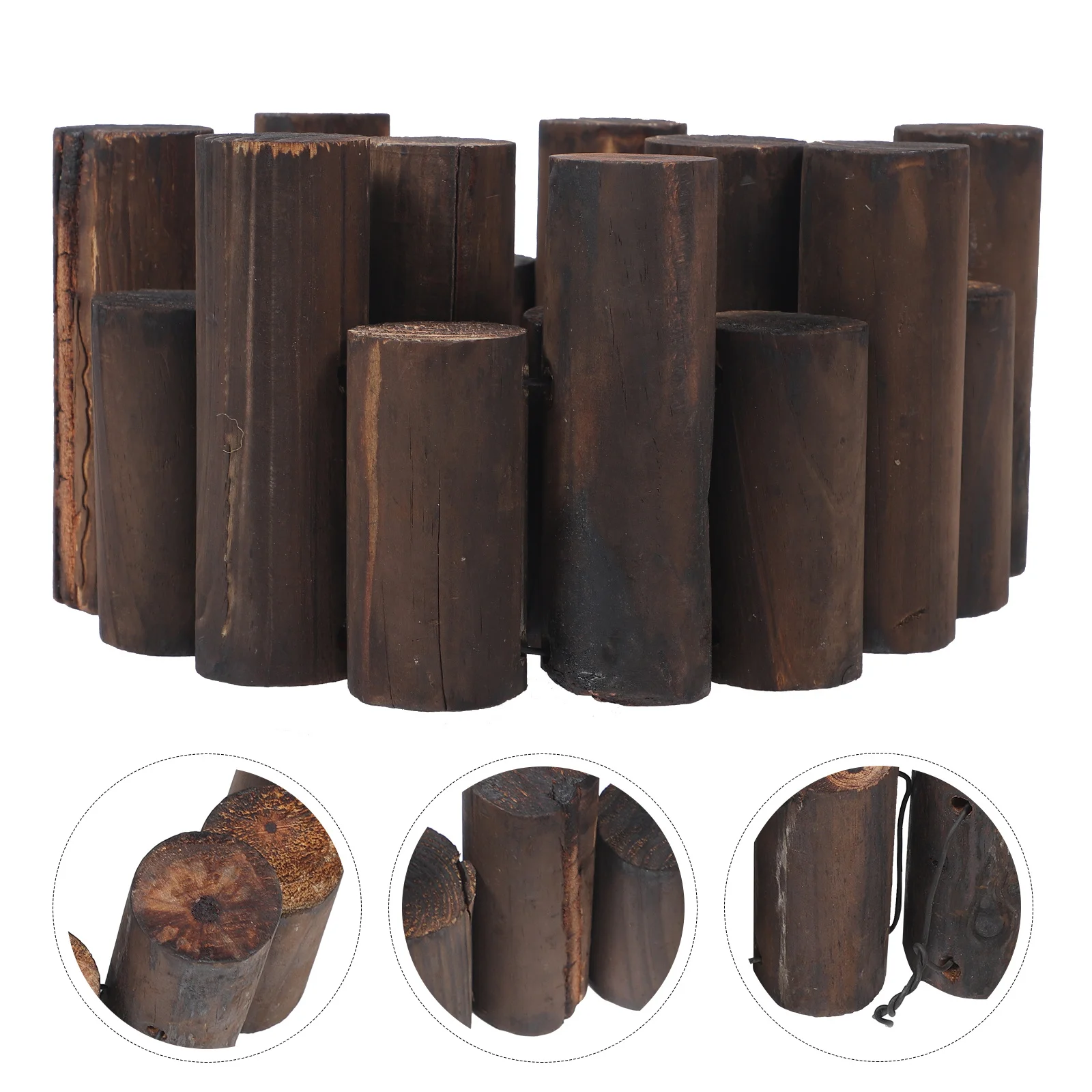 

Карбонизированный забор, садовый орнамент, забор из натурального дерева для двора, клумбы, пейзаж, уличный деревянный садовый забор, декоративная окантовка