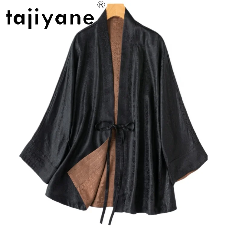 

TAJIYANE 100% Mulberry Silk Blouse Double-sided Wear Shirts Woman High Quality 28MM Blouses Spring Summer Clothes топ женский