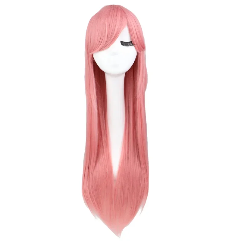 Parrucca Cosplay lunga diritta qqxcayw nero viola rosa blu argento grigio biondo bianco arancione marrone parrucche sintetiche