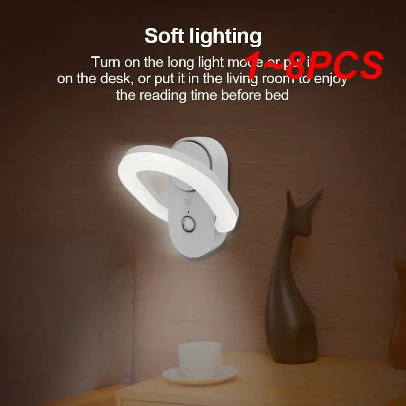 

1~8PCS Aromatherapy Night Light Adjustable 120° Sensing Angle Emergency Night Light Negative Ion Usb Charging Night Light