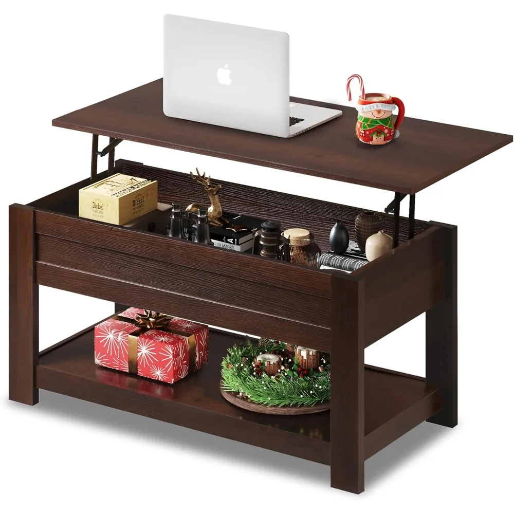 

Coffee Table, 39" Lift Top Coffee Table with Hidden Compartment and Storage Shelf for Living Room