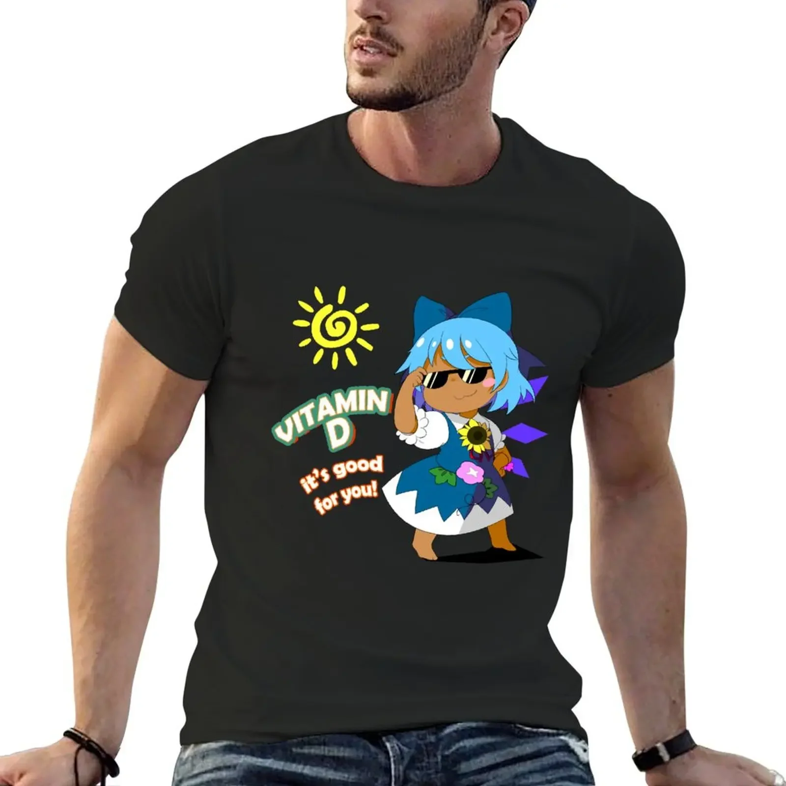 

Vitamin D Tanned Cirno T-Shirt plus sizes blanks plus size men clothing