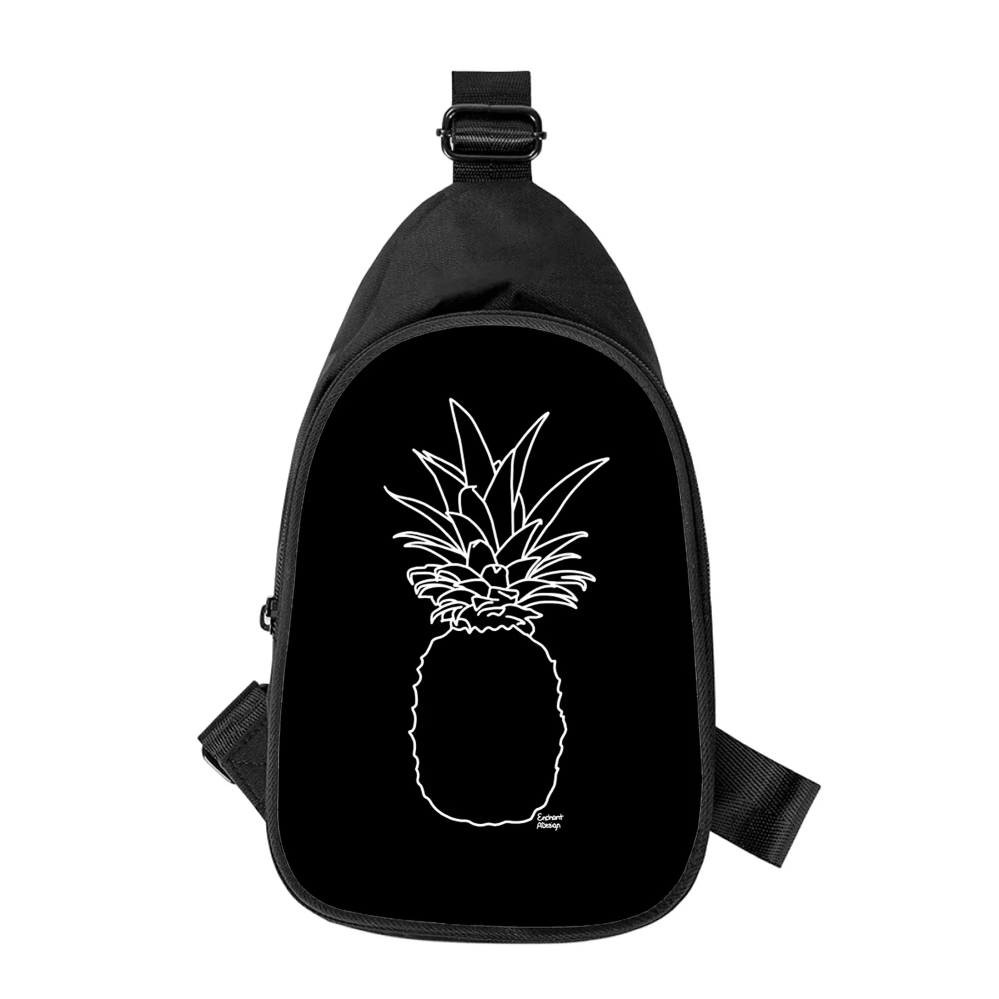 Sac de poitrine à croix pour hommes et femmes, fruits d'ananas frais, impression 3D, sac initié en alertes onale, sac de taille d'école pour mari, sac de poitrine masculin, nouveau