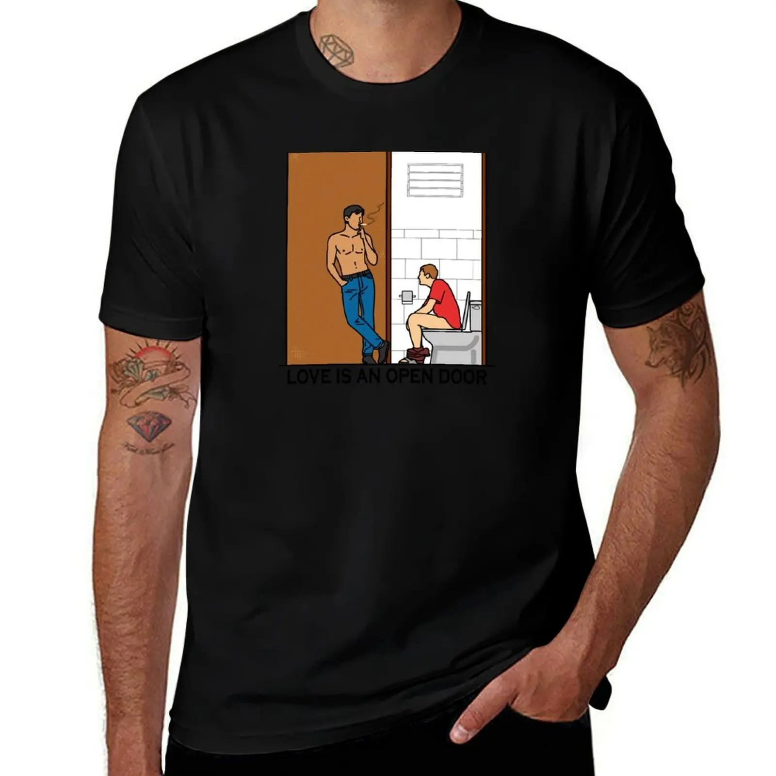 

Love Is an Open Door (Even When You’re Pooping) T-Shirt sweat croswit shirt man summer 2025 Men's clothing