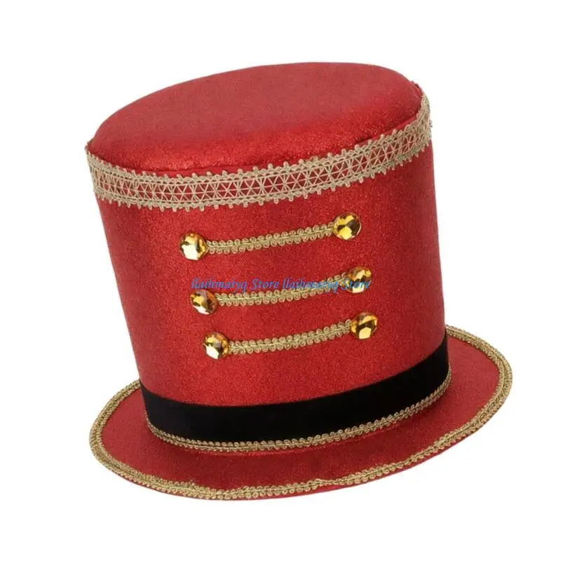 قبعة جندي لعبة الطبول للجنسين 573B للاستعراضات والعروض، تصميم مسامي مع تفاصيل زخرفية ذهبية #3