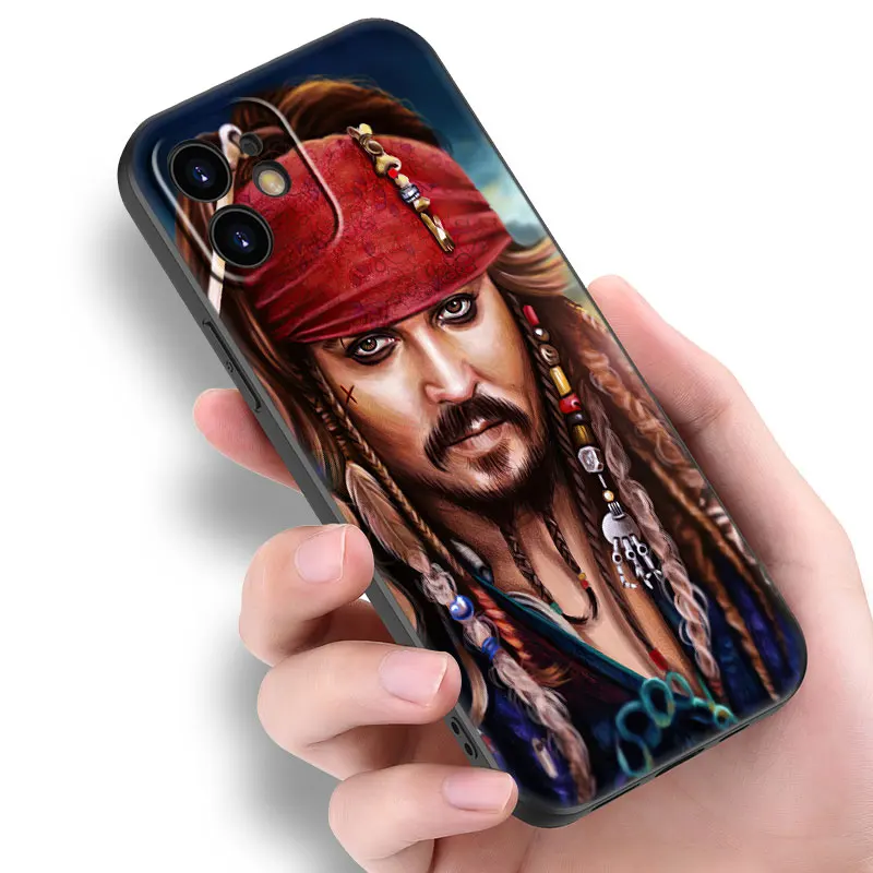 Pirates of the Caribbean Johnny Depp Black Phone Case For Apple iPhone 15 14 13 12 Mini 11 Pro MAX XR X XS 7 8 Plus SE 2020 2022