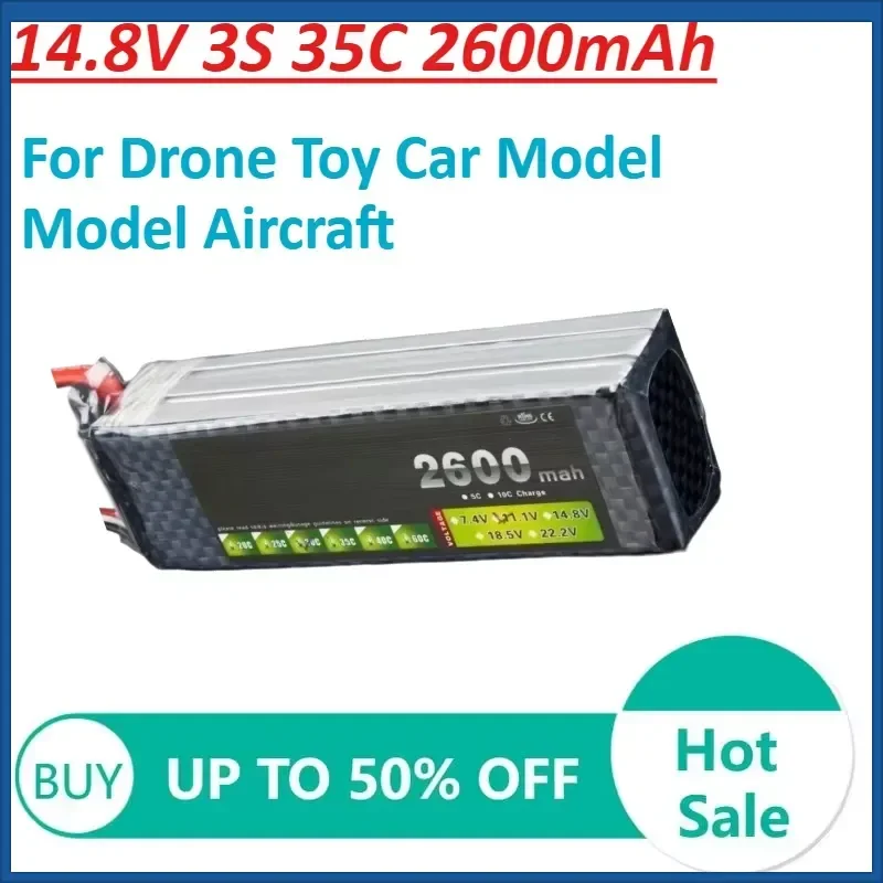 

14.8V 3S 35C 2600mAh Lithium Battery for Drone Toy Car Model Model Aircraft Replace Battery
