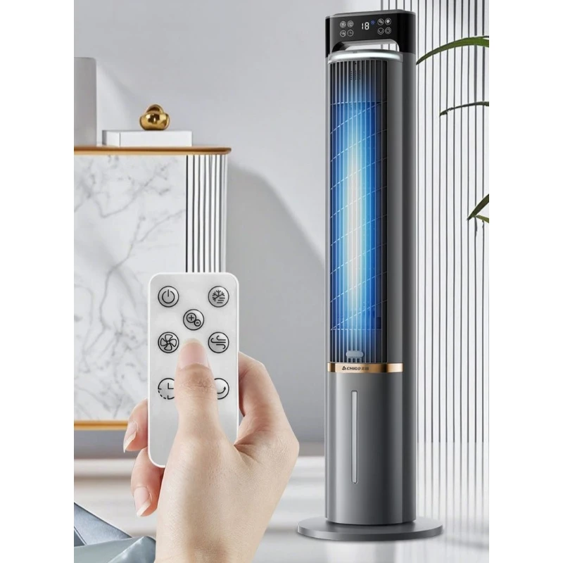 

Tower Air Cooler with Water Cooling System Movable Portable No Blade Air Conditioning Fan for Home Strong Motor Quiet Operation