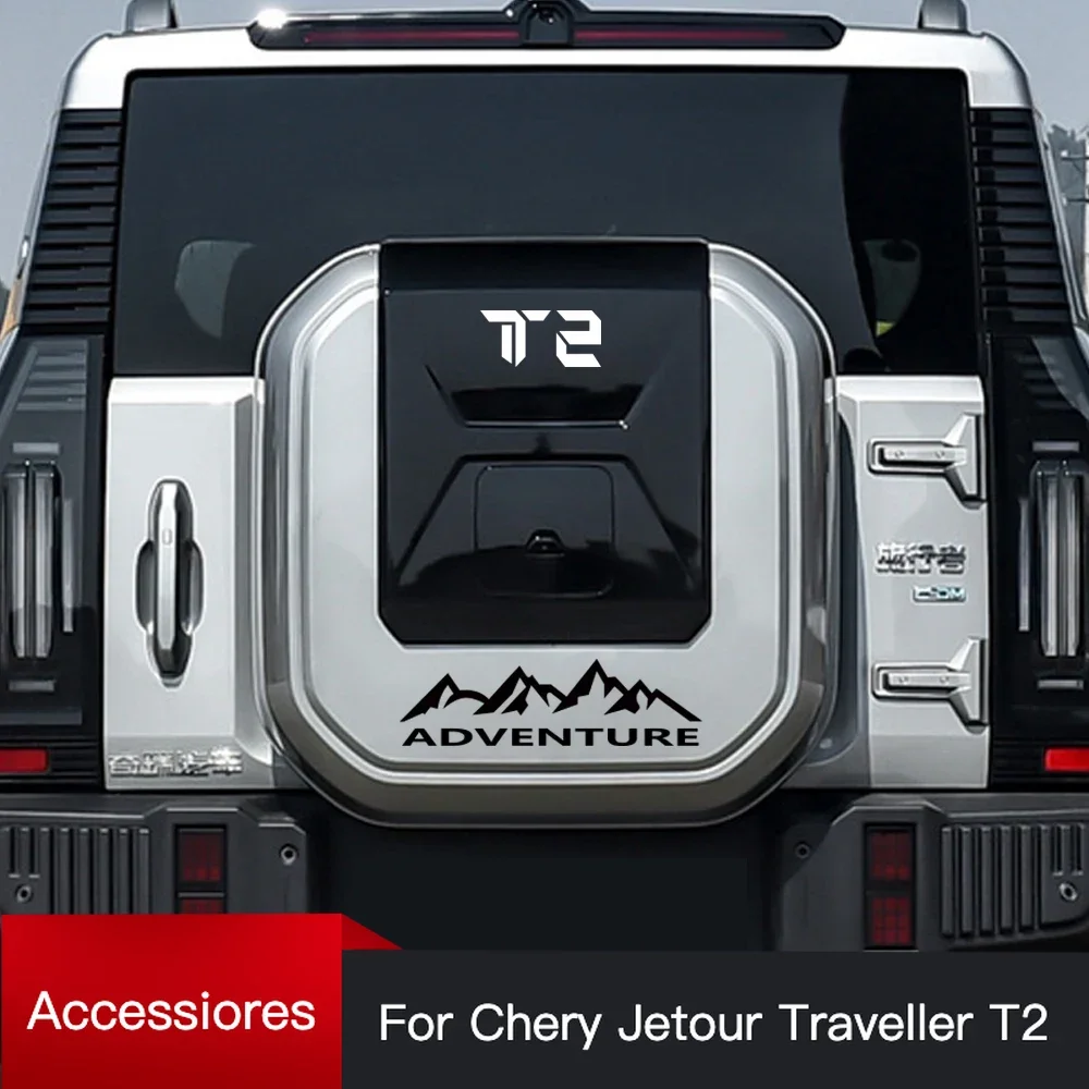 

Chery Jetour Traveller T2 2023 2024 Jetour T2 Car Rear Trunk Back Spare Wheel Tire Cover Vinyl Stickers Decals Adventure