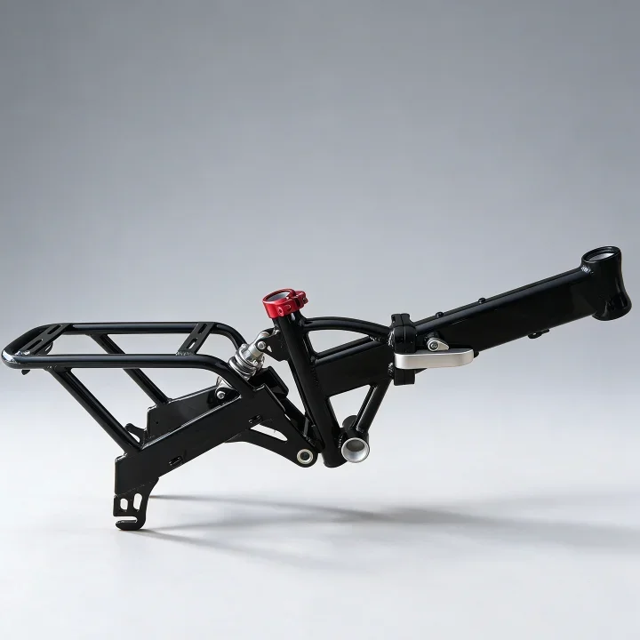 14-Inch Disc-Brake Folding Electric Bike Frame, Made from 6061 Aluminium Alloy, DIY Frame, with Central Suspension - view 4