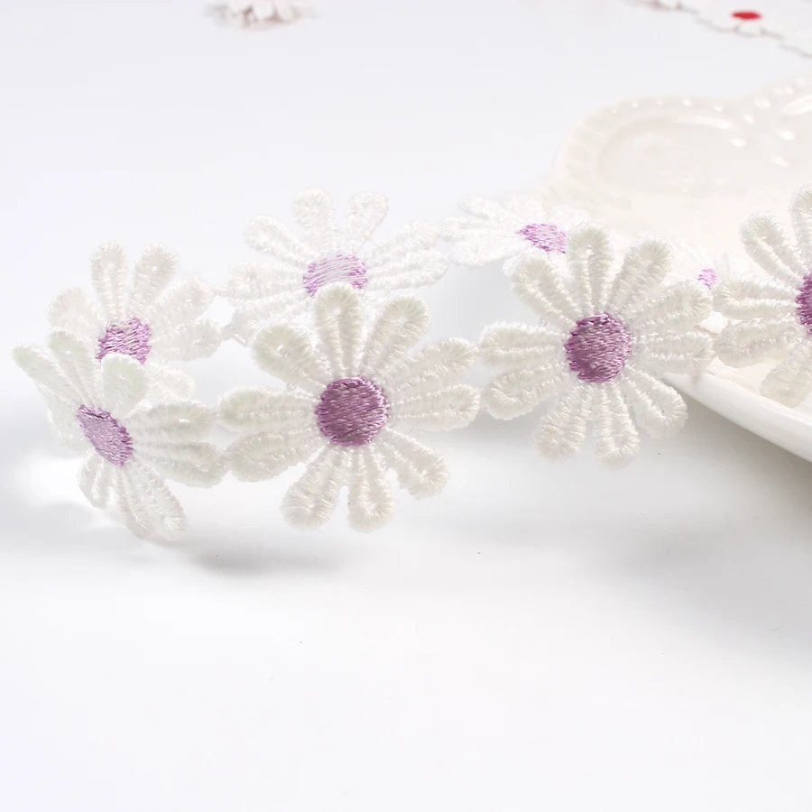 25mm 1Yard Daisy Lace Trim Flower Lace Fabric Handmade Patchwork Home regali fai da te artigianato nastro abbigliamento accessori per tessuti da