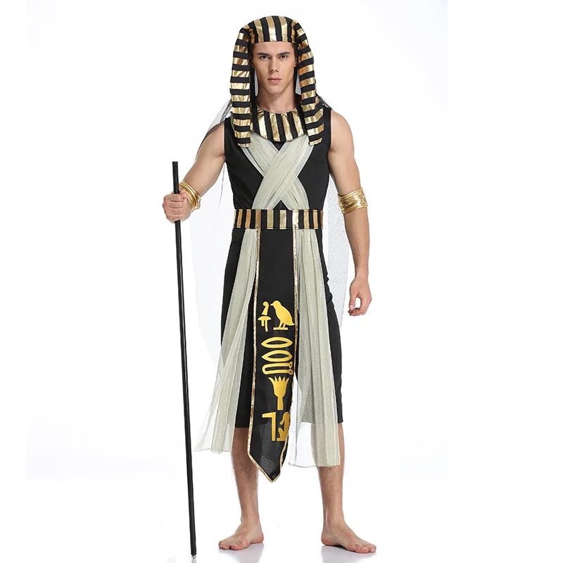 

Adult Men's Halloween Costume Pharaoh Queen Couple's Party Outfit Cotton Traditional Chinese Ethnic Stage Performance Wear