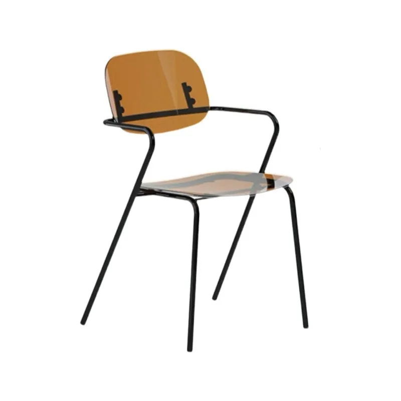 H2O Stacked Acrylic Transparent Chair Creative Modern Simple Armrest Home Backrest Chair Dining Chair Negotiation Desk Chair image 5
