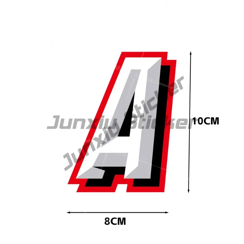 English Alphabet A-R Motorcycle Reflective DIY Car Sticker Accessories Vehicle Supplies Products Stylish Waterproof Decals
