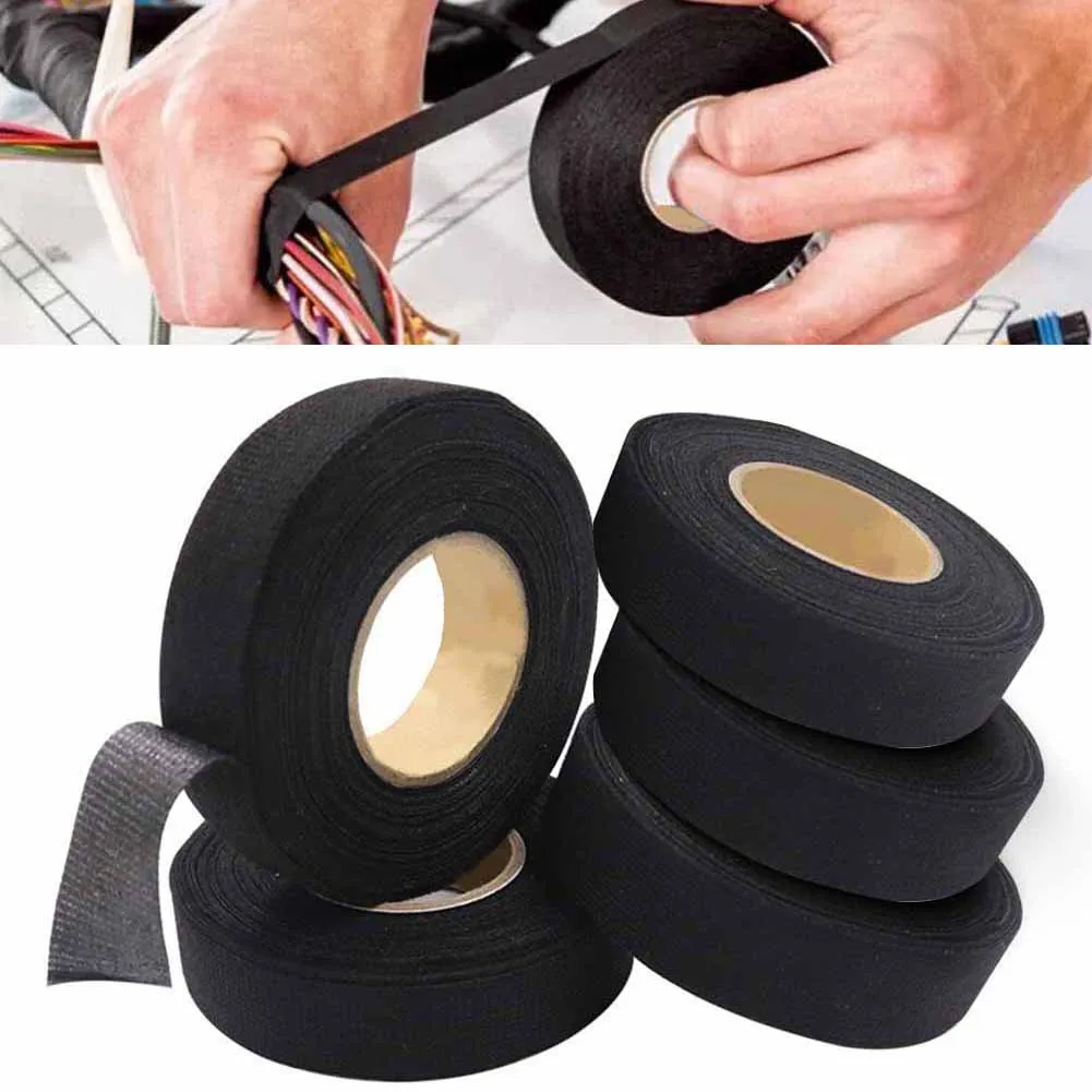 5pcs 19mm*15m Velvet Tape Automotive Modification Electrical Velvet Tape For Shipbuilding Aerospace Electronics Hand Tools