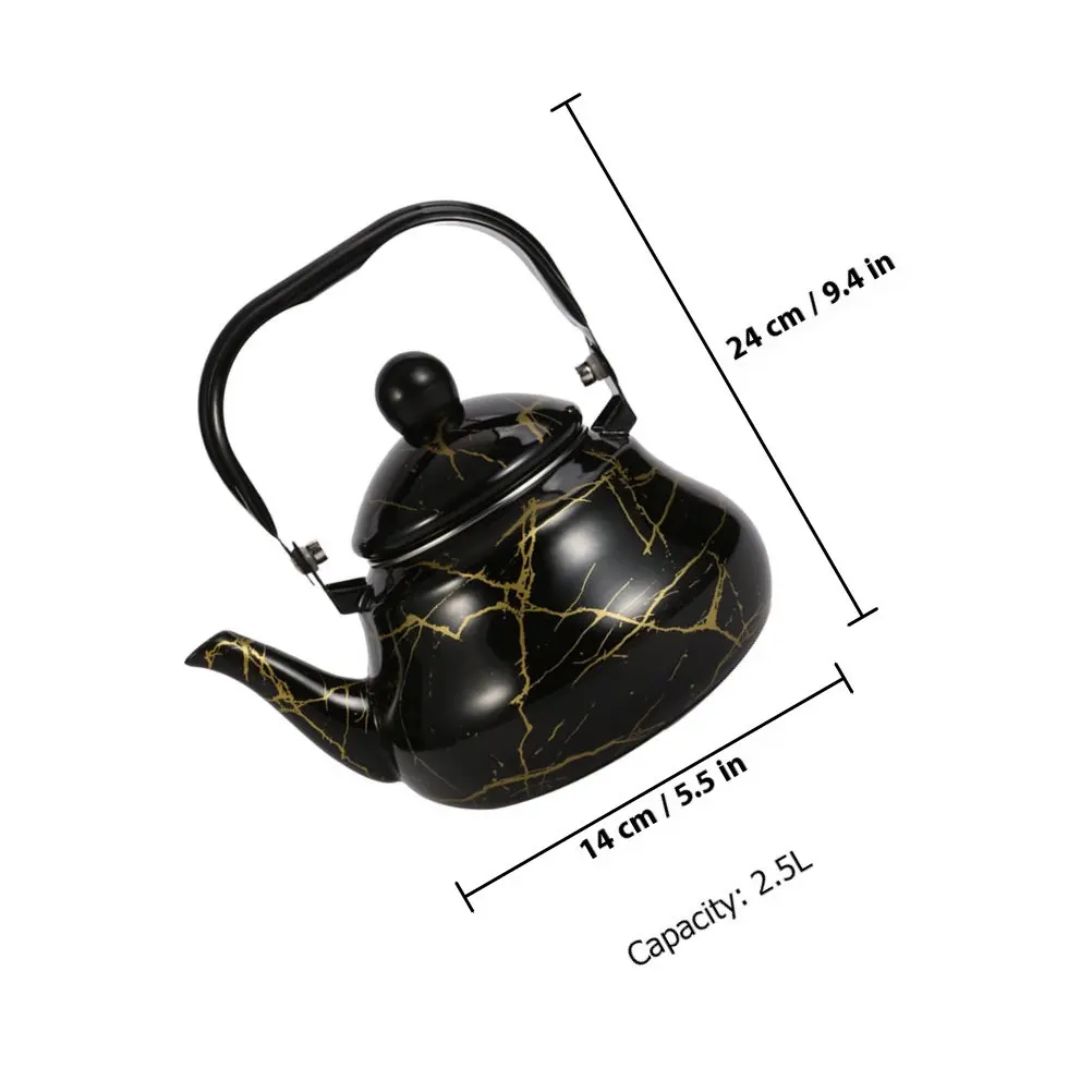 Marble Pattern Enamel Stovetop Tea Kettle Heating Pot Multi-Function Water Boiler Suitable for Gas Electric Induction Cookers - view 2