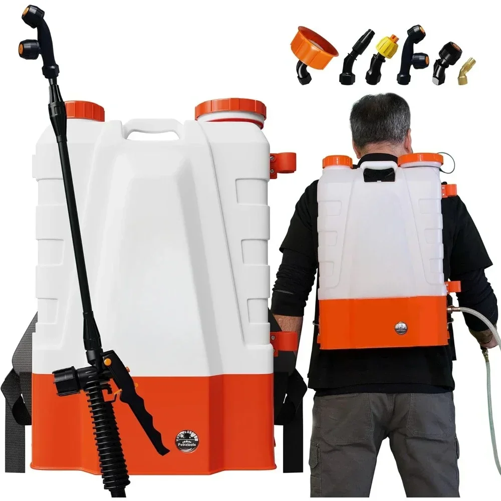 4 Gallon Battery Powered Backpack Sprayer - New HD Wand, Wide Mouth Lid, Multiple Nozzles - Backpack Sprayer Battery Powered