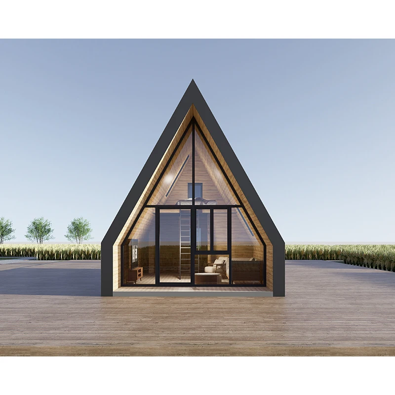 Luxury Modern Movable Triangular Frame Container Housing Residential Assemble Green Frame House Hotel For Sale