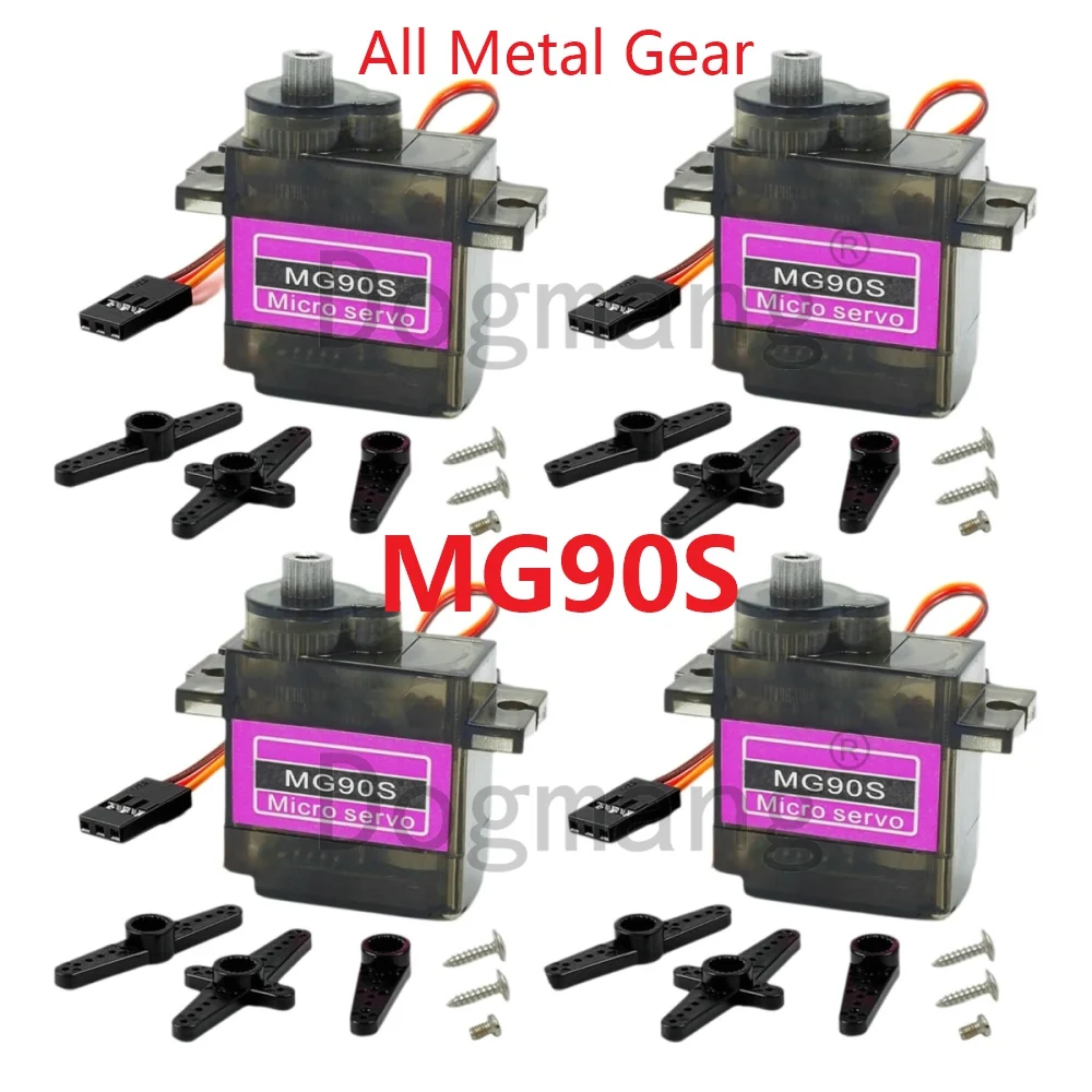Micro Servo Mg90s 2/4/8/10/20/30pcs com Engrenagem Totalmente Metálica 9g Versão Atualizada Sg90 para Helicóptero RC, Barco, Carro e Projetos Arduino