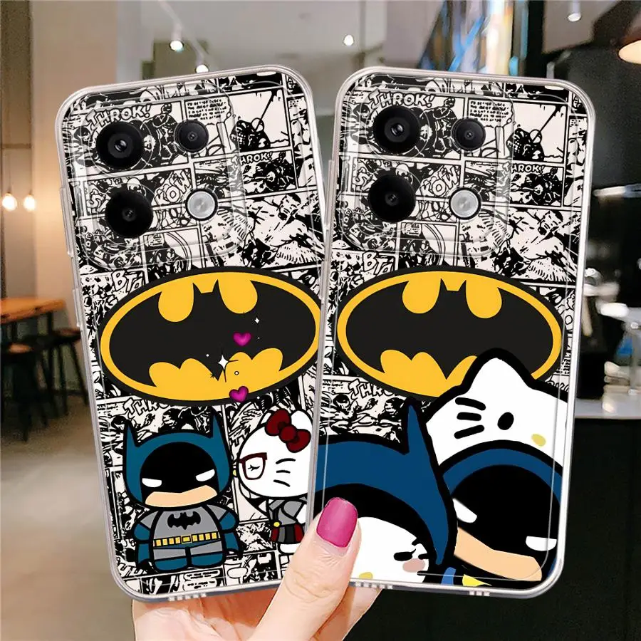 Cartoon B-bat-man Phone case for Redmi Note 9 Pro 9S 10 Pro Lite 10S 11S 12 12S Pro ProPlus 13 Pro ProPlus 4G 5G case