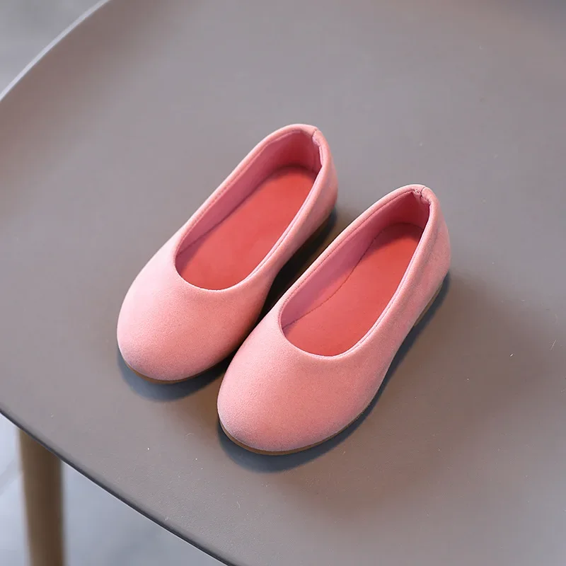 Pink Party Shoes Children Shallow Mary Janes for Wedding Shows New 2022 Spring Baby Girls Simple Britain Round-toe Covered Toes